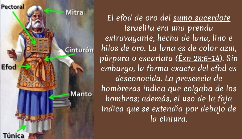 Vestimenta sacerdotal israelita elaborada: El asombroso efod de oro